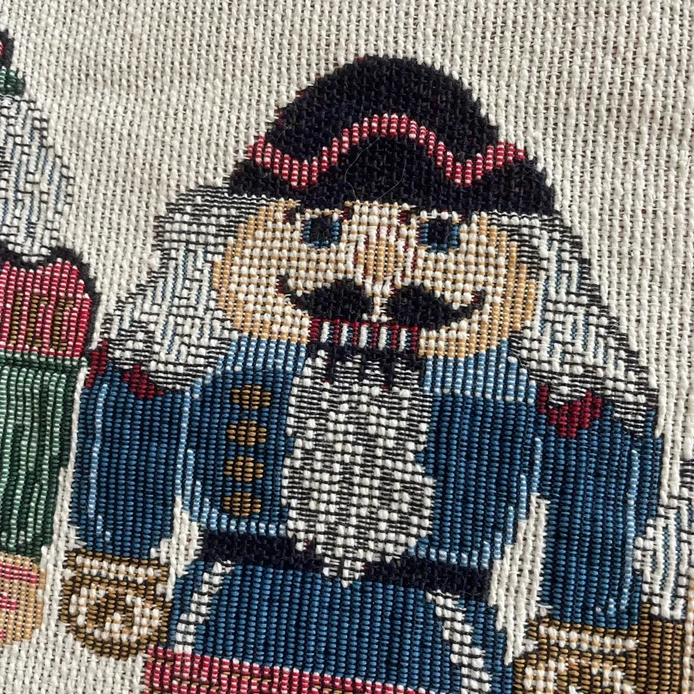 Nutcracker Tapestry Christmas Table Runner 80” x 12.5”Fringe Tabletop Decoration